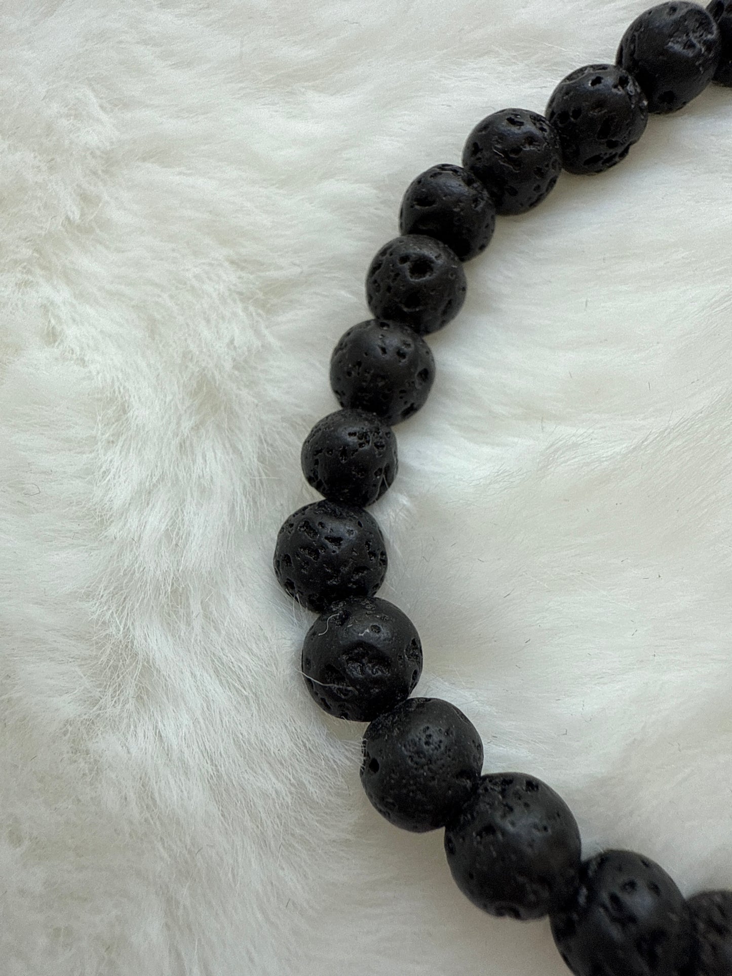 Black Natural Lava Bead Bracelet (1)