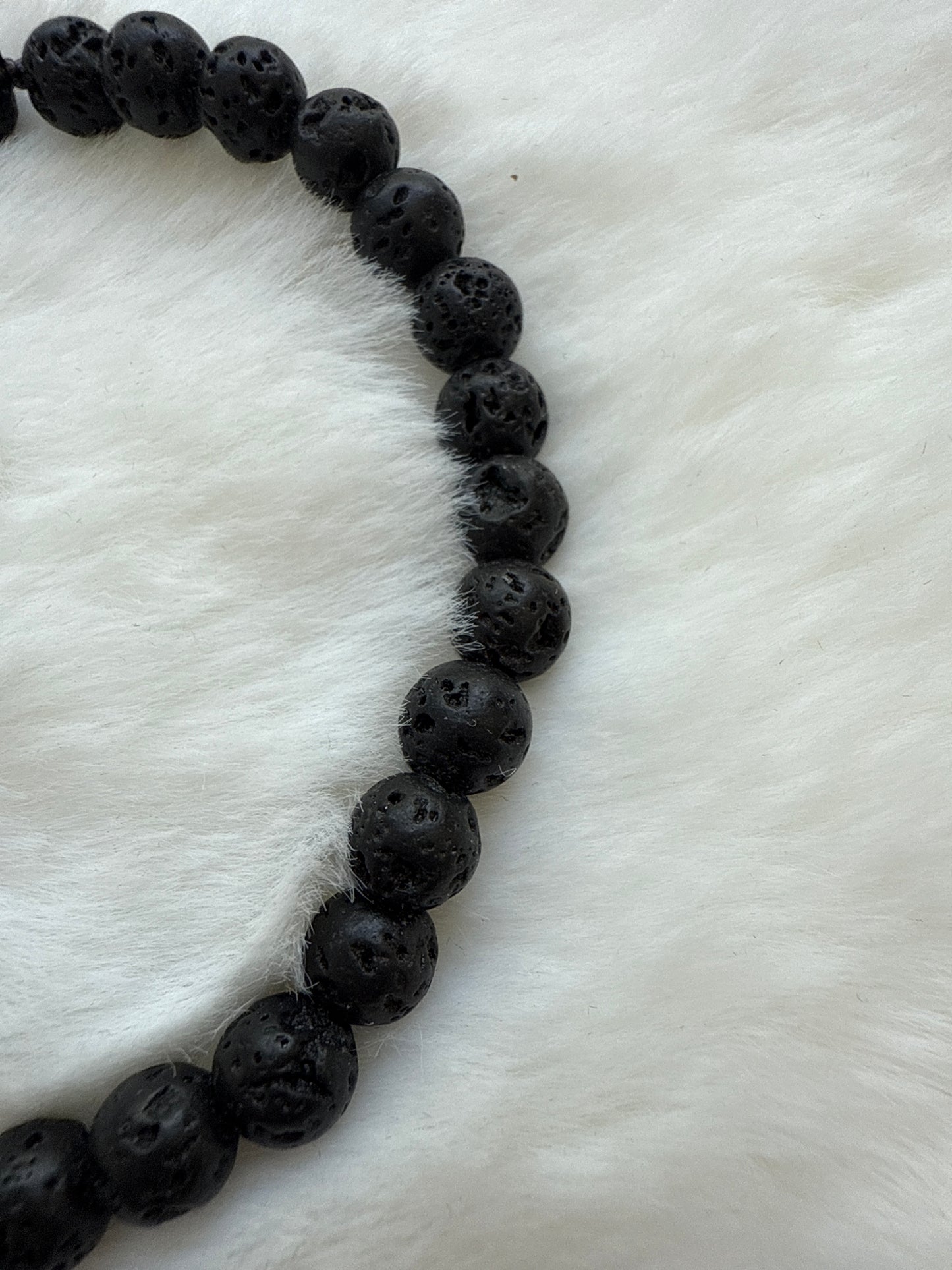 Black Natural Lava Beads Bracelet (2)